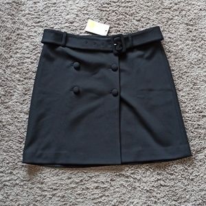 NWT Boden Black Belted Knee Length Skirt